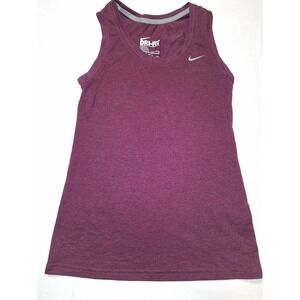 Nike Dri Fit  Mens Tank Top Maroon Red X-Small Regular Fit Running Performance